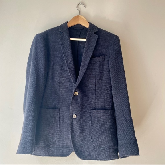 BROOKLYN TAILORS men’s BKT35 unstructured jacket, navy blue, size 2 (36) - Picture 1 of 7